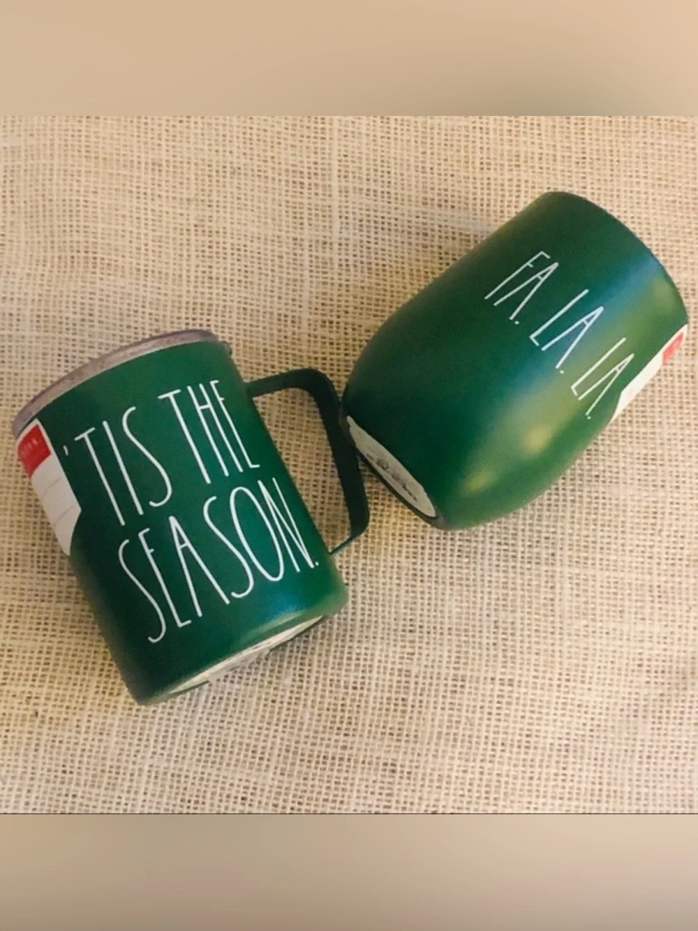 Rae Dunn Christmas Green Stainless Steel Mug & Tumbler Tis The Season Fa La La